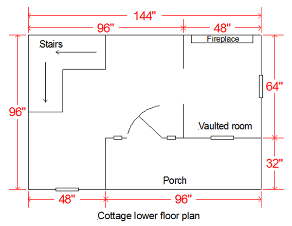 Cottage lower floorplan of backyard playhouse