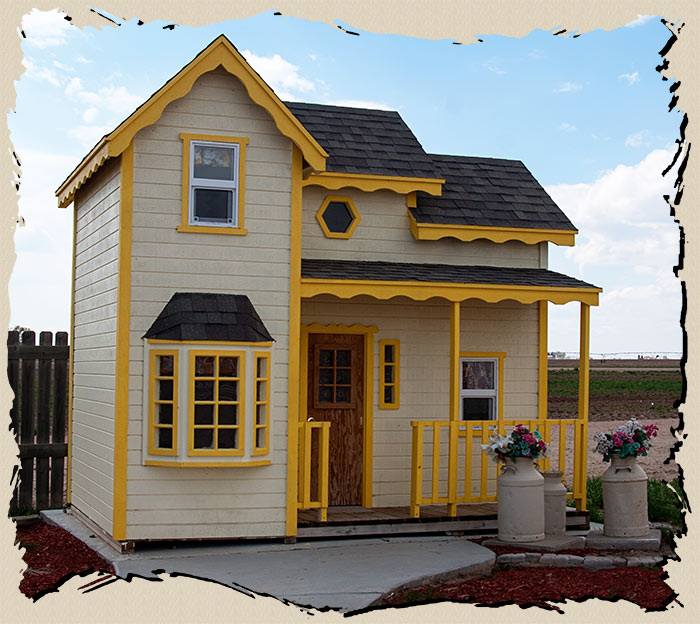 Cottage wood playhouse for your backyard