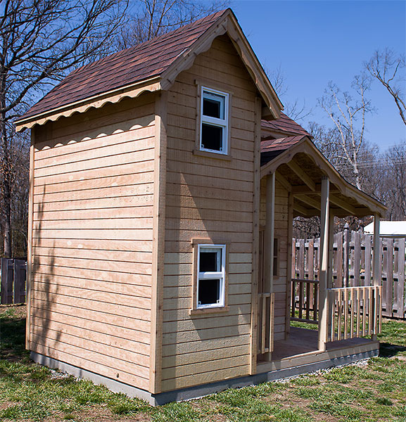 wooden playhouse left side