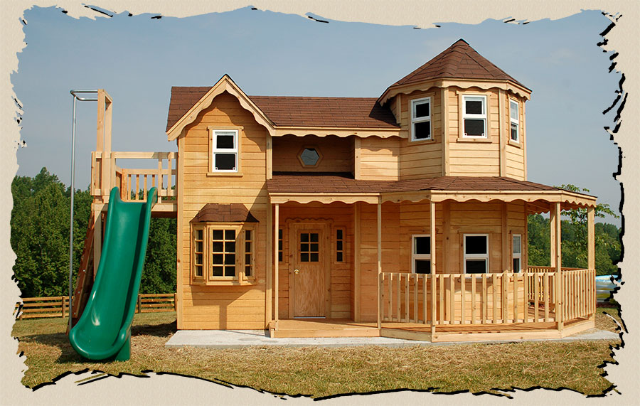 wooden wendy house two storey