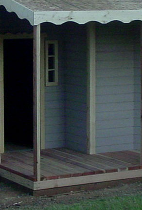 Redwood porch decking
