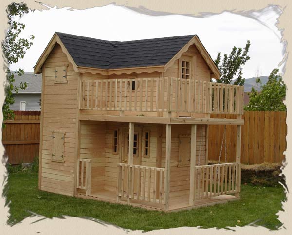 Outdoor wooden playhouse for the backyard