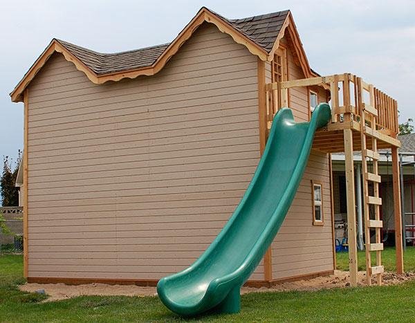 image of back of castle playhouse